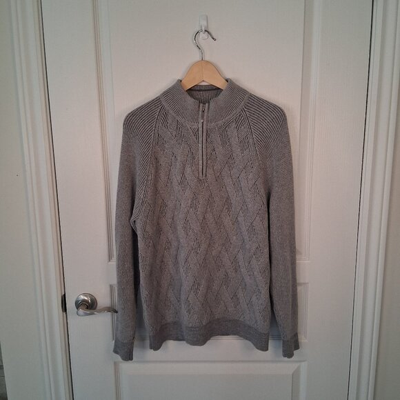 Tommy Bahama Arctic Isles Half-Zip Sweater Men's Medium Cotton Surf Beach - Picture 2 of 6